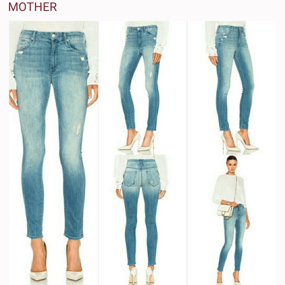 Mother High Waisted Looker in Light Graffiti
